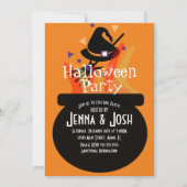 Witch Cauldron Spooky Halloween Costume Party Kaart (Voorkant)