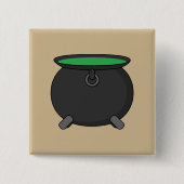 Witch Cauldron Vierkante Button 5,1 Cm (Voorkant)