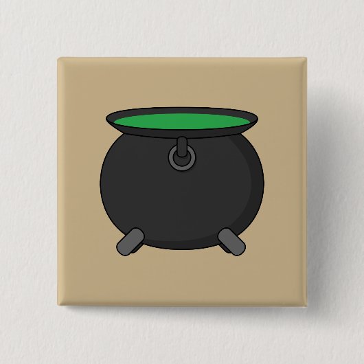 Witch Cauldron Vierkante Button 5,1 Cm (Voorkant)