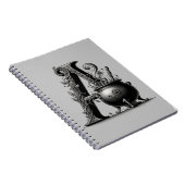 Witch Cauldron Witchy Letter A Initiaal Grimoire Notitieboek (Rechterzijde)