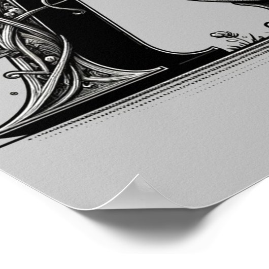 Witch Cauldron Witchy Letter Een Aangepast Initiaa Poster (Hoek)