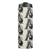 Witch Cauldron Witchy Letter Een Aangepast Initiaa Thermosbeker (Voorkant)