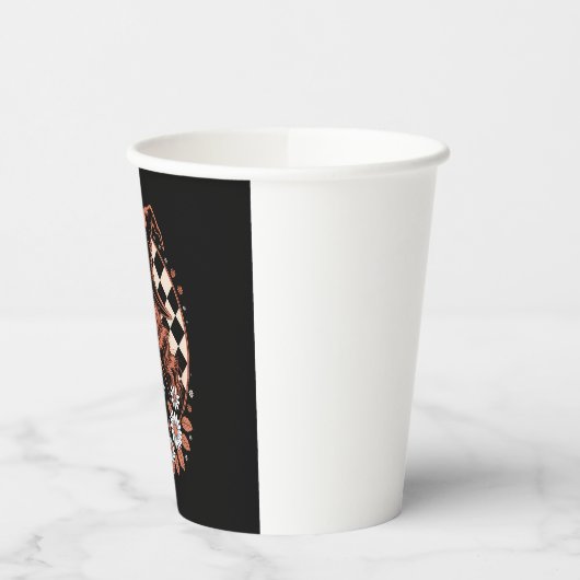 Witch Checkered Halloween Papieren Bekers (Links)