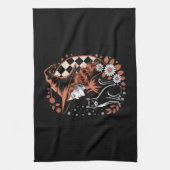 Witch Checkered Halloween Theedoek (Verticaal)