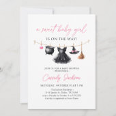 Witch Clothesline Halloween Baby Shower Kaart (Voorkant)