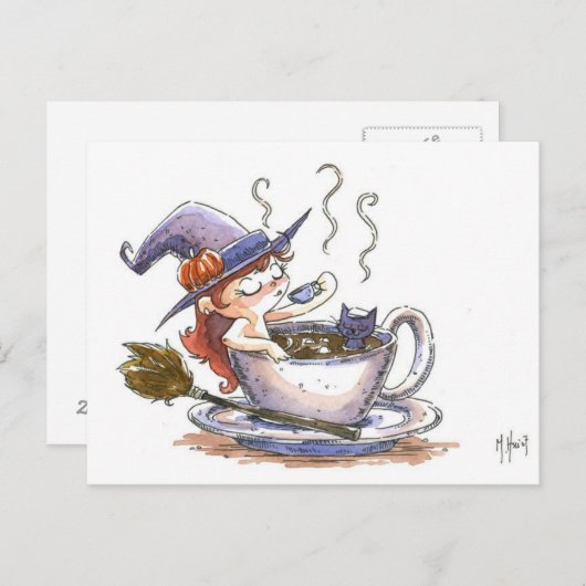 Witch Coffee Break 2 Briefkaart (Voorkant / Achterkant)