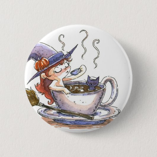 Witch Coffee Break 2 Ronde Button 5,7 Cm (Voorkant)
