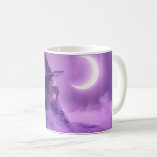 Witch Coffee Mug | Moonlight Halloween Cup Koffiemok (Voorkant rechts)