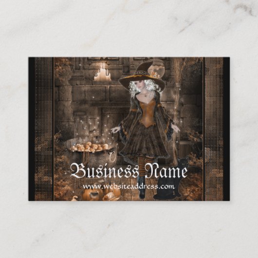 Witch Conjuring Spell 1 Fantasy Visitekaartjes (Voorkant)