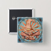 Witch Costume Witch Pin Vierkante Button 5,1 Cm (Voorkant /achterkant)
