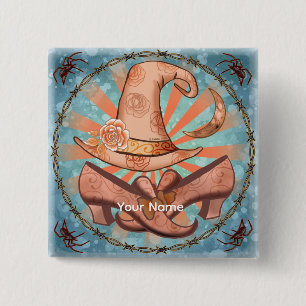Witch Costume Witch Pin Vierkante Button 5,1 Cm