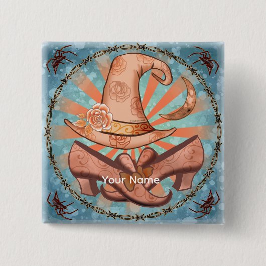 Witch Costume Witch Pin Vierkante Button 5,1 Cm (Voorkant)