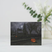 Witch Cottage met pompoenlantaarn Briefkaart (Staand voorkant)