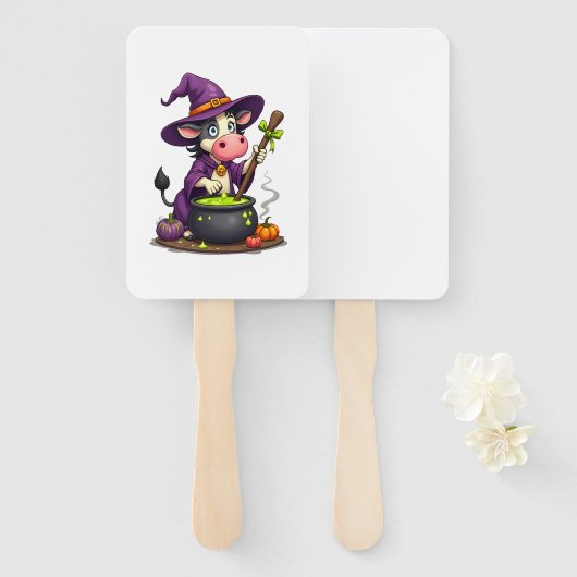 Witch Cow Cauldron Brew Handwaaier (Voorkant en achterkant)