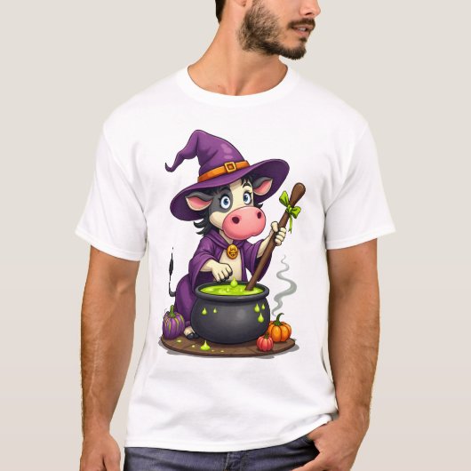 Witch Cow Cauldron Brew T-shirt (Voorkant)