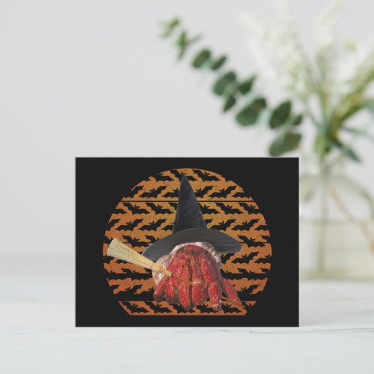 Witch Crab Funny Halloween Hermit Crab Lover Briefkaart (Staand voorkant)