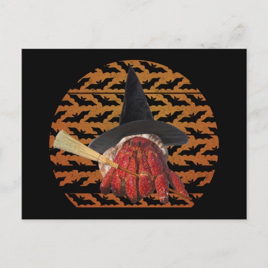 Witch Crab Funny Halloween Hermit Crab Lover Briefkaart (Voorkant)