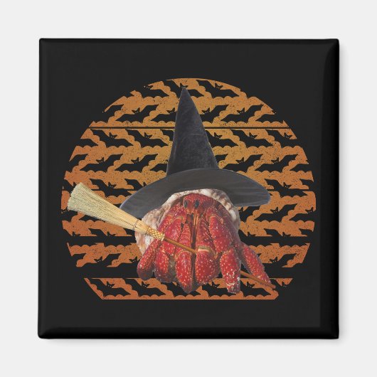 Witch Crab Funny Halloween Hermit Crab Lover Magneet (Voorkant)
