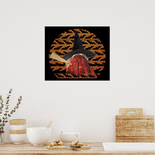 Witch Crab Funny Halloween Hermit Crab Lover Poster (Keuken)