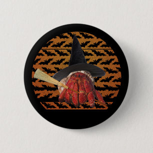 Witch Crab Funny Halloween Hermit Crab Lover Ronde Button 5,7 Cm