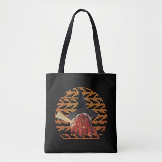 Witch Crab Funny Halloween Hermit Crab Lover Tote Bag (Voorkant)