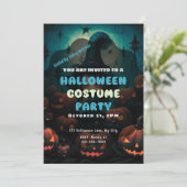 Witch Creepy Jack-O' Lanterns Halloween Kaart (Staand voorkant)