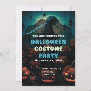 Witch Creepy Jack-O' Lanterns Halloween Kaart