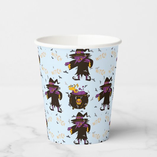 Witch Creepy Spooky Halloween Party Papieren Bekers (Links)