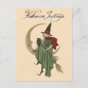 Witch Crescent Moon Owl Briefkaart