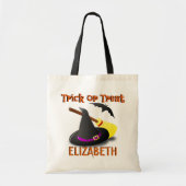 Witch Custom Name Trick or treat Bag Tote Bag (Voorkant)
