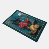 witch-dansen met zwarte kat deurmat (Schuin)