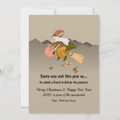 Witch Delivering Christmas Presents Card Feestdagenkaart (Voorkant)