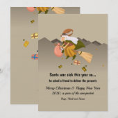 Witch Delivering Christmas Presents Card Feestdagenkaart (Voorkant / Achterkant)