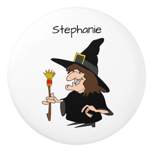 Witch Design Personalised Keramische Knop (Voorkant)