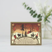 Witch Devil Jack O' Lantern Pumpkin Full Moon Briefkaart (Staand voorkant)