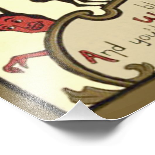 Witch Devil Jack O' Lantern Pumpkin Full Moon Foto Afdruk (Hoek)