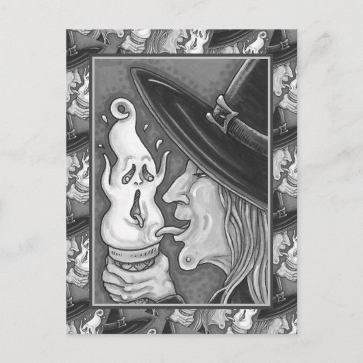 WITCH EAT SCREAMING ICE CREAM CONE, HALLOEEN FEESTDAGENKAART (Voorkant)