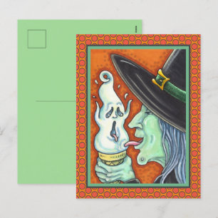 WITCH EAT SCREAMING ICE CREAM CONE, HALLOEEN FEESTDAGENKAART