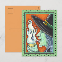 WITCH EAT SCREAMING ICE CREAM CONE, HALLOEEN FEESTDAGENKAART