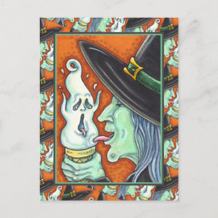 WITCH EAT SCREAMING ICE CREAM CONE, HALLOEEN FEESTDAGENKAART