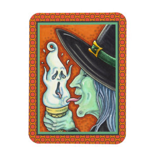 WITCH EAT SCREAMING ICE CREAM CONE, HALLOEEN MAGNEET