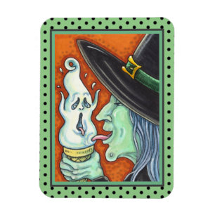 WITCH EAT SCREAMING ICE CREAM CONE, HALLOEEN MAGNEET