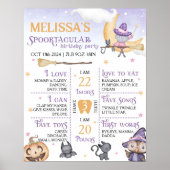 Witch eerste verjaardag mijlpaal teken poster (Voorkant)