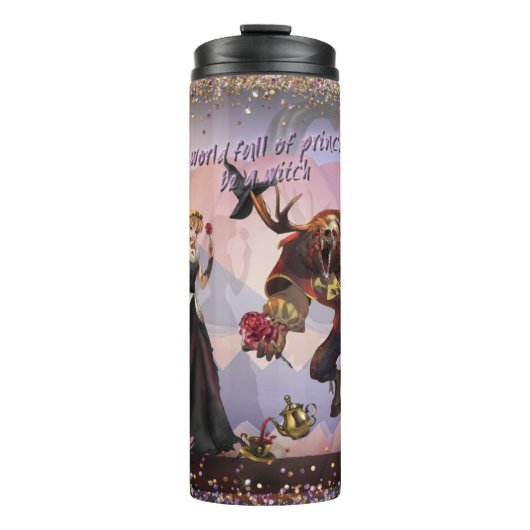 Witch en Beast Halloween Thermosbeker (Voorkant)