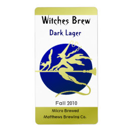 Witch en Blauwe Maan Flessenetiketten Etiket