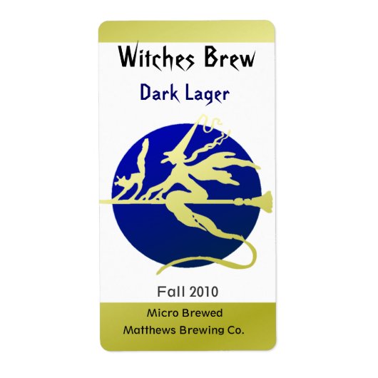 Witch en Blauwe Maan Flessenetiketten Etiket (Voorkant)