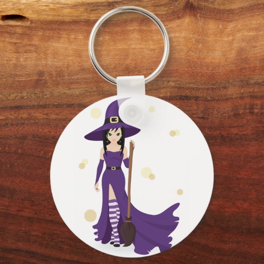Witch en Broom Sleutelhanger (Voorkant)