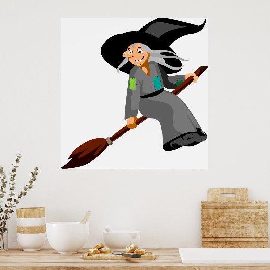 Witch en Broomstick Poster (Keuken)