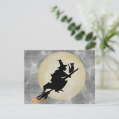 Witch en Cat Briefkaart (Staand voorkant)