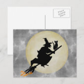 Witch en Cat Briefkaart (Voorkant / Achterkant)